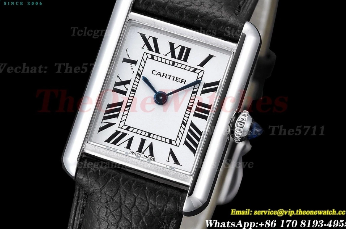 On dial Tank Quartz K11F White Must Strap Black Small 0430